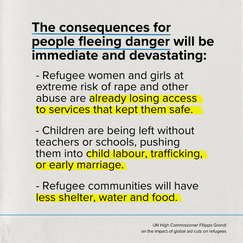 Refugees's tweet photo. Now is the time for solidarity, not retreat.

UN High Commissioner @FilippoGrandi on the impact of global aid cuts on refugees.

Statement: https://t.co/d9TMKnWJs0