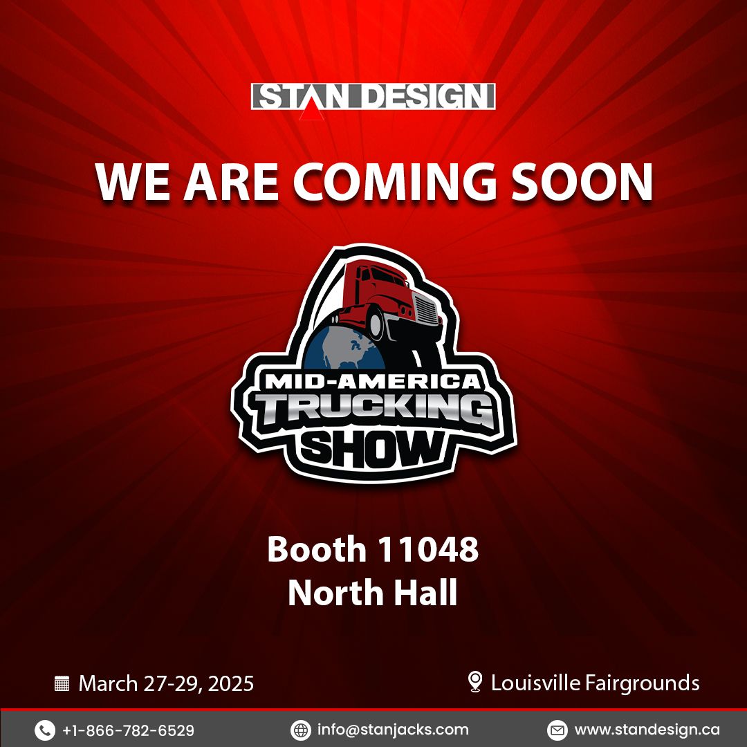 standesignca's tweet image. Find us at, Booth - 11048, North Hall.
Date - 27th - 29th March, 2025.
Location - Louisville Fairgrounds.
.
[standesign,  mid-america trucking show, louisville fairgrounds, stan jacks, truck jacks]
.
#standesign #stanjacks #truckjacks