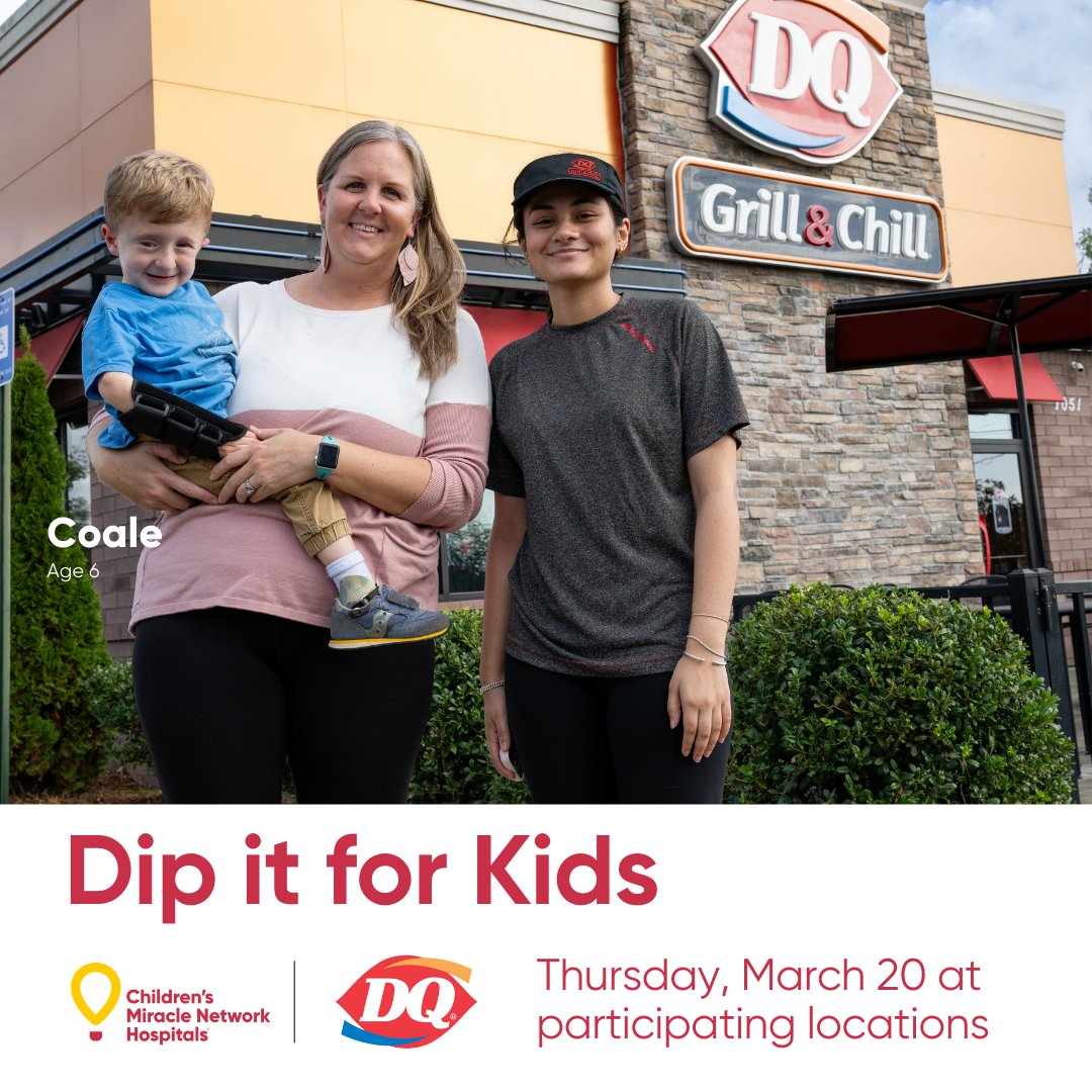 TODAY’S THE DAY! Don’t forget to #DipIt4Kids when you visit the Pine Knoll Shores, Morehead City or Emerald Isle <a href="/DairyQueen/">Dairy Queen</a>  locations. For just $1, you can support Maynard Children’s Hospital and help kids in eastern NC get the critical care they need. #changekidshealth