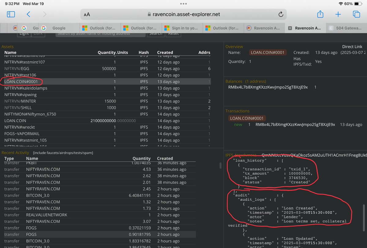 Interesting concept.  Loan Coin on $RVN?  No other coin has greater transparency BUT if you want privacy, you can also encrypt.