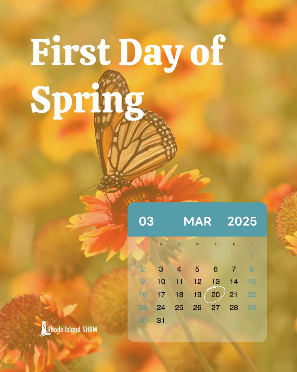 ri_shrm's tweet photo. 🌸 Happy First Day of Spring from Rhode Island SHRM! 🌸

Spring is a time of renewal, growth, and fresh beginnings. As we welcome the warmer weather and blooming flowers, let's also embrace new opportunities for personal and professional development. 
 🌷🌞 https://t.co/7sHbAgWC7x