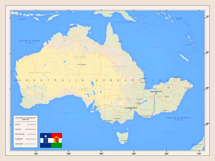 The Australo-Hungarian Empire at its peak