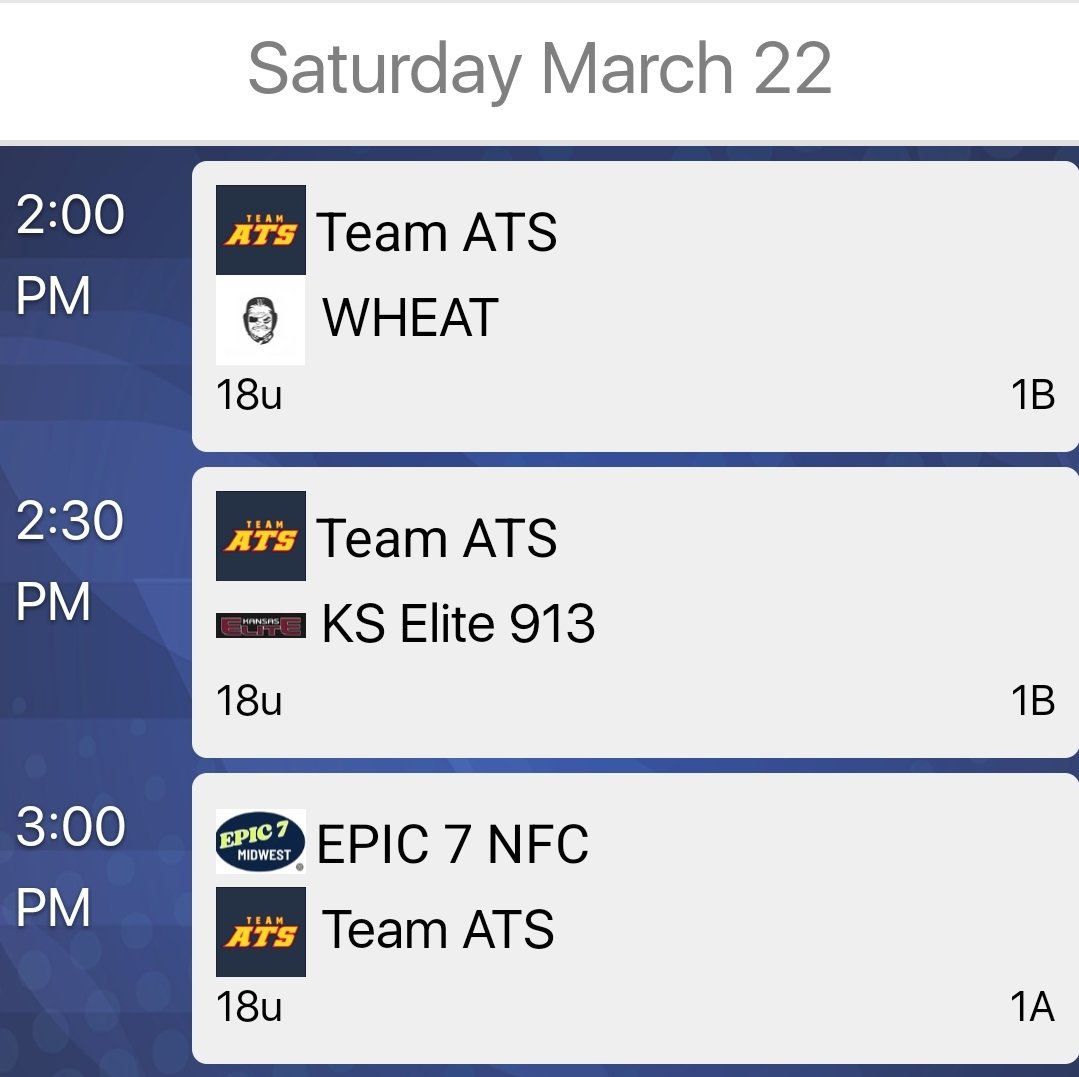 ats7v7 (@ats7v7) on Twitter photo Schedule dropped for <a href="/MoKan_Sports/">MoKan Sports</a> <a href="/Elite7evens/">Elite 7evens</a> #MidAmericanShootout this weekend!
Soooo many great teams in this event in all age groups.
Plenty of smoke in that 18U bracket π€π€π€
Topeka is the place to be this weekend. Time to go to work!!
#TeamATS #7v7 Schedule dropped for <a href="/MoKan_Sports/">MoKan Sports</a> <a href="/Elite7evens/">Elite 7evens</a> #MidAmericanShootout this weekend!
Soooo many great teams in this event in all age groups.
Plenty of smoke in that 18U bracket π€π€π€
Topeka is the place to be this weekend. Time to go to work!!
#TeamATS #7v7
