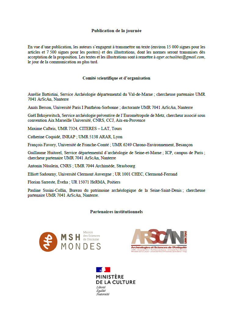 AgerAssociation's tweet photo. [Appel à communications] 1ère journée d’actualités AGER, jeudi 11 décembre 2025, 9h30-16h30, MSH Mondes, Nanterre
https://t.co/dKdtmgx97t
#archéologie https://t.co/dXoJdZvFMr