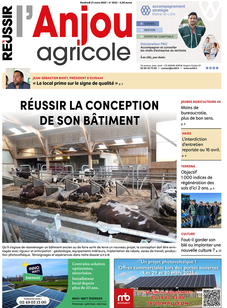 Le bâtiment est à la Une de votre journal ce vendredi avec un dossier spécial <a href="/ChambagriPdL/">Chambres agri PdL</a>  <a href="/seenovia/">Seenovia</a>, mais aussi <a href="/JeunesAgri49/">JeunesAgriculteurs49</a>  avec leur AG la journée fertilité des sols <a href="/terrenacoop/">Terrena</a>. Bonne lecture !