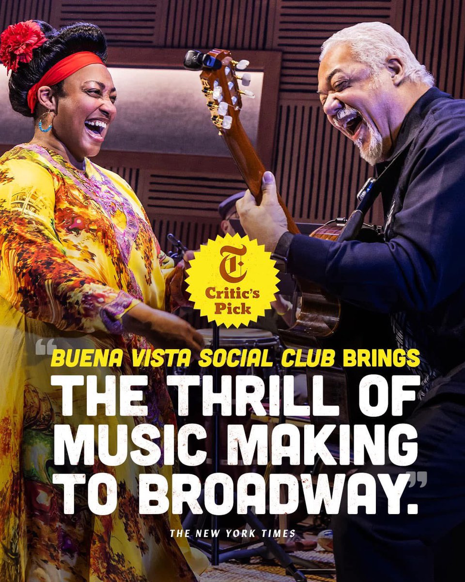 rgnewman's tweet photo. Proud to be on the producing team for the moving and exuberant new Broadway musical! #Cuba #broadway @buenavistashow https://t.co/c6WCeqavps