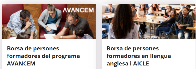 Obertes dues borses per a formadors en Tractament Integrat de Llengües (TIL) i per a docents de llengua anglesa i/o AICLE. Alportal de centre. Persones > Concursos, oposicions i ofertes de treball > Borses de treball > Persones formadores i expertes en l’ensenyament de llengües