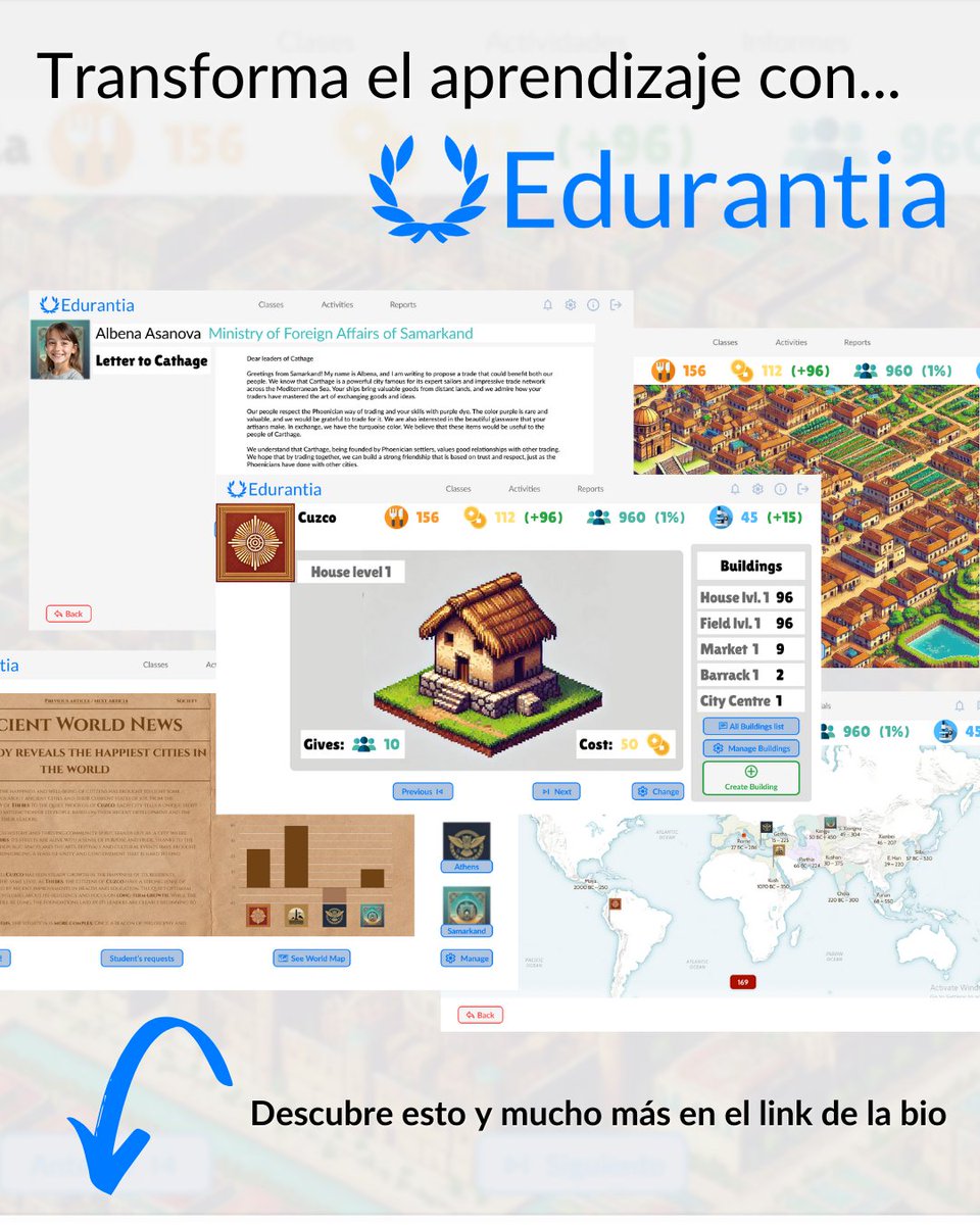 edurantia's tweet photo. ¿Y si los alumnos quisieran aprender sin que nadie se lo exija?
Con Edurantia, los estudiantes exploran, investigan y toman el control de su aprendizaje mientras construyen su propia ciudad. No es solo gamificación, es una experiencia real.
Descubre más en https://t.co/ETCFyvSNLj https://t.co/KPJJeWlPTu