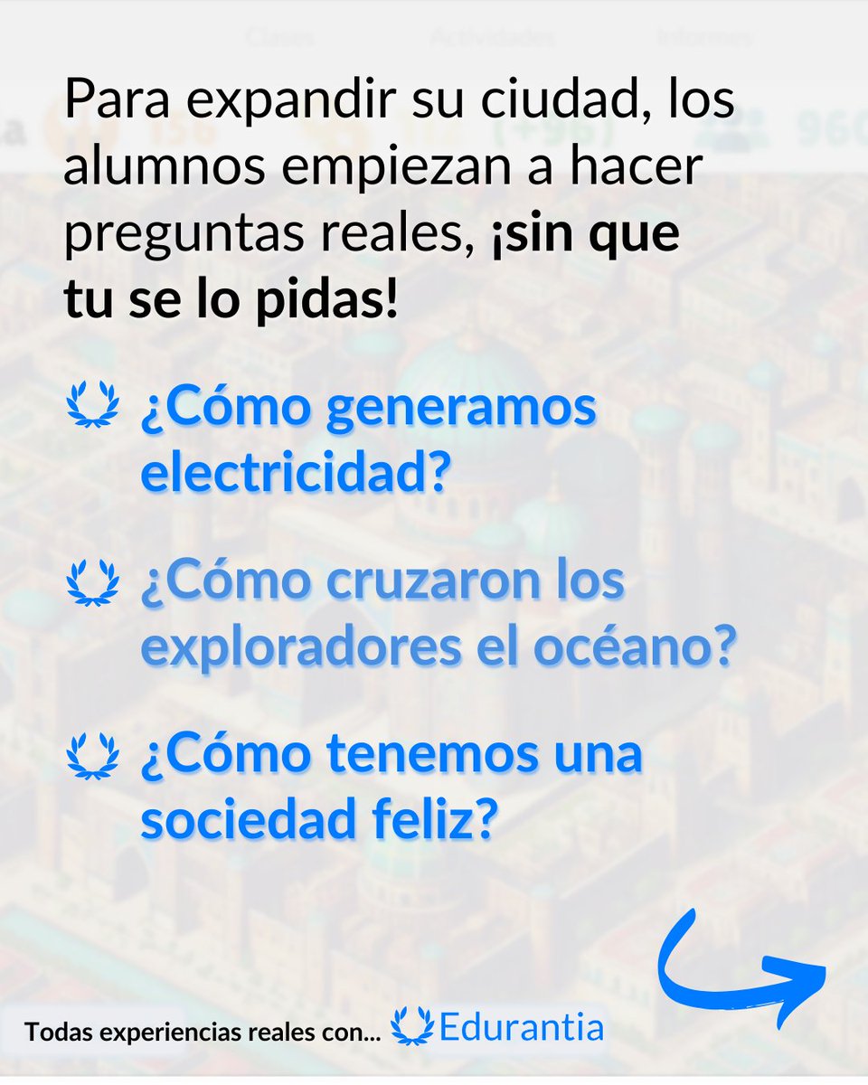 edurantia's tweet photo. ¿Y si los alumnos quisieran aprender sin que nadie se lo exija?
Con Edurantia, los estudiantes exploran, investigan y toman el control de su aprendizaje mientras construyen su propia ciudad. No es solo gamificación, es una experiencia real.
Descubre más en https://t.co/ETCFyvSNLj https://t.co/KPJJeWlPTu