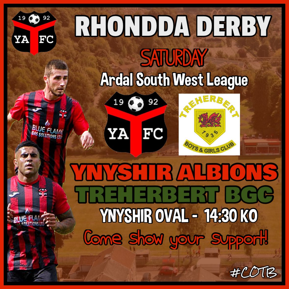 Ynyshir Albions FC (@yafcthebuns) on Twitter photo 𝗥𝗛𝗢𝗡𝗗𝗗𝗔 𝗗𝗘𝗥𝗕𝗬 ⚽️
Get yourselves out Saturday as we welcome <a href="/Treherbert_Snrs/">Treherbert BGC</a> to Ynyshir Oval.
The prospect of a cracking Rhondda derby on the pitch and more than a few beers afterwards 🍻
Get out and show this fixture your support! ⬇️
#COTB 🔴⚫️ 𝗥𝗛𝗢𝗡𝗗𝗗𝗔 𝗗𝗘𝗥𝗕𝗬 ⚽️
Get yourselves out Saturday as we welcome <a href="/Treherbert_Snrs/">Treherbert BGC</a> to Ynyshir Oval.
The prospect of a cracking Rhondda derby on the pitch and more than a few beers afterwards 🍻
Get out and show this fixture your support! ⬇️
#COTB 🔴⚫️