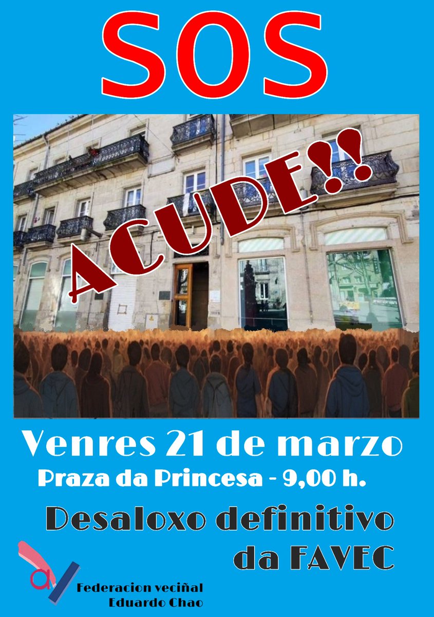 Federacion9243's tweet photo. Agardamos a vosa presenza!! #vigo #loitaveciñal #favec #seguidores https://t.co/3D473Q0ptZ