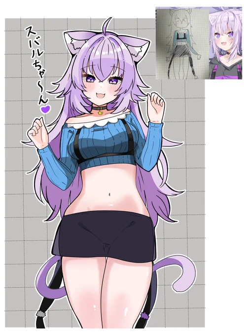 スバルちゃんが描いたおかゆんの新衣装予想がなかなか… #絵かゆ 