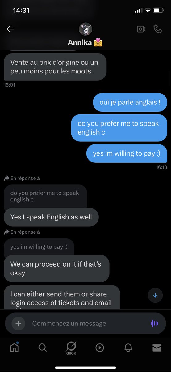 gyuairi's tweet photo. ⚠️⚠️⚠️ je me suis fait scam 700€ par @/lesbo_janet 

@TXT_FR_Fanbase 
je cherchais 2 billets vip1 pour ma copine et moi pour le concert de txt à paris 

le début de la conv https://t.co/3LMePDNXMo