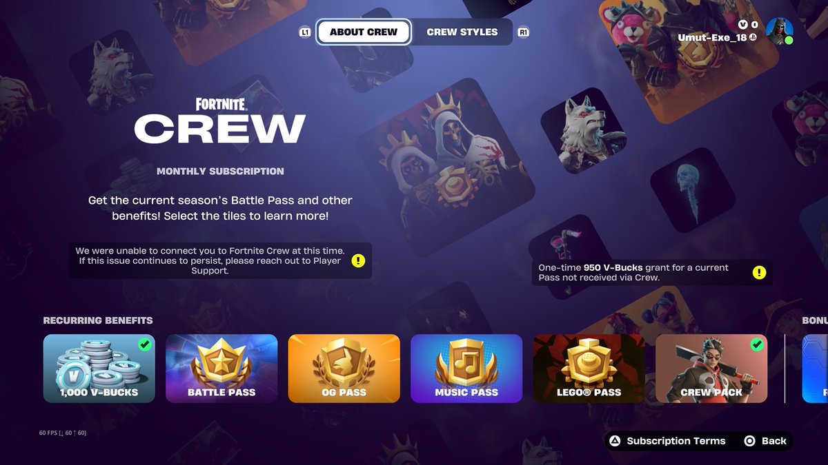 turkishstreamer's tweet photo. Fortnite,pls help me i have unable to connect to Fortnite crew i have an issue with crew pack pls can you fix it as soon as possible https://t.co/keMNMMPPHy