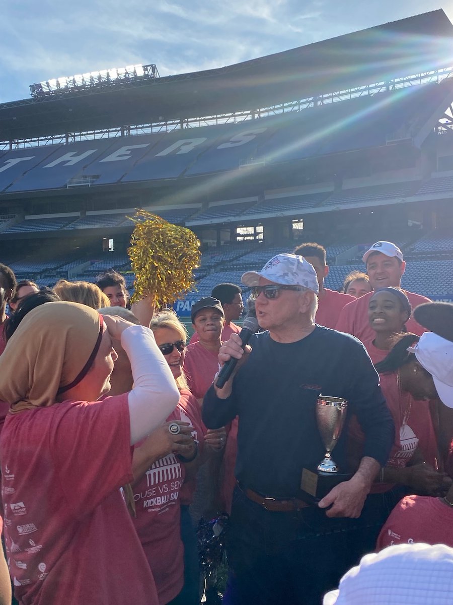 BORUSG's tweet photo. Had a blast cheering on the House & Senate at last night’s annual Kickball Game at @GeorgiaStateU’s Center Parc Stadium! Huge thanks to @JonBurnsGA & @LtGovJonesGA for joining the fun. Congrats to the House on their win! 🤩 🏆 #KickballGame #GeorgiaPolitics https://t.co/6kMDXQO19o