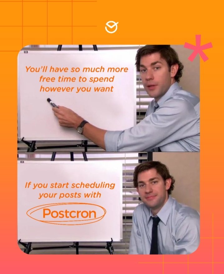 postcron's tweet image. The Key to More Free Time? Planning Ahead! 

Tired of stressing about posting at the right time?

Schedule with Postcron and let automation do the work for you. 

Ready to stay organized and enjoy stress-free days?

#MemeMarketing #MarketingDigital #Postcron #Strategy
