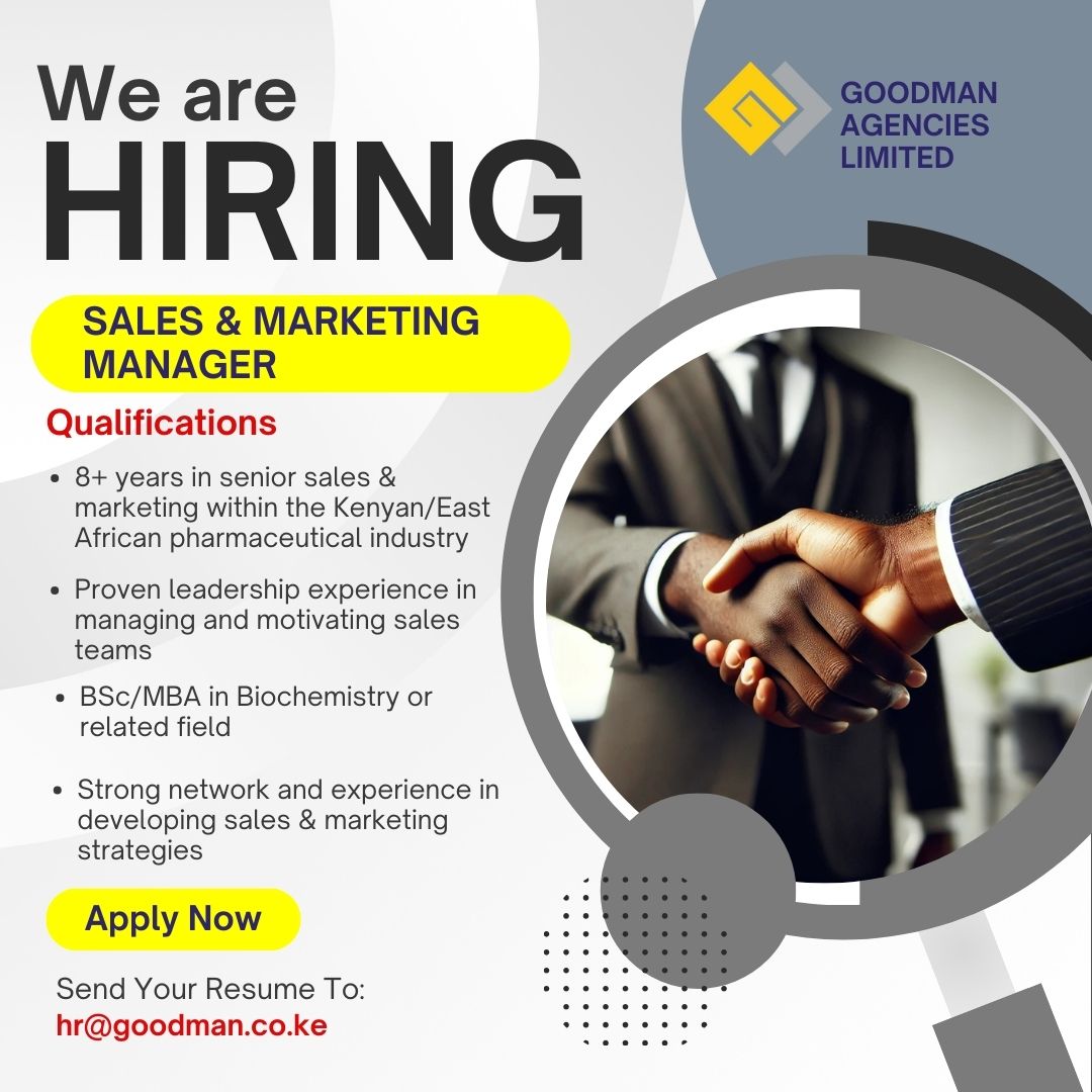 Goodmanagencies's tweet photo. 🚀 Exciting Opportunity: Sales &amp; Marketing Manager 🚀

We are hiring! 📢 Our client, Goodman Agencies, a leader in the pharmaceutical sector, is looking for a Sales &amp; Marketing Manager to drive growth and lead a dynamic team. https://t.co/2xoEcjJkax