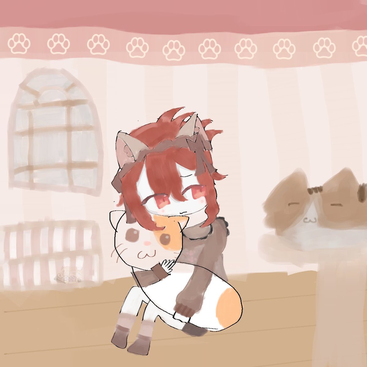n00bsqu_adn25's tweet image. ~~~~~~~~~~~~~~~~
Day 4: Play with cats! (1/4)
________________________
(Extra note: these take a while to make but next is bacon heh)
___________________
#noobsquad