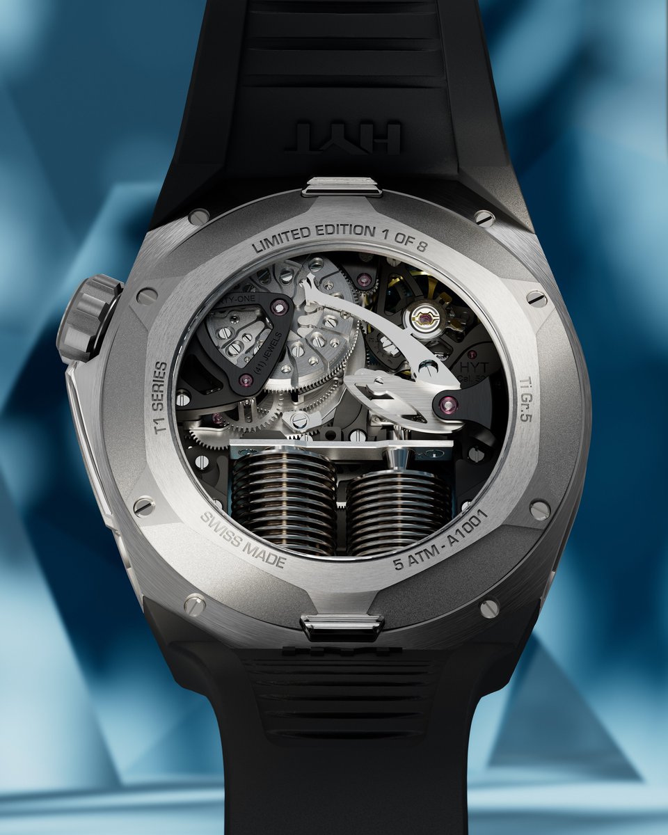 Engineering time like never before. The new HYT T1 Titanium Guilloché is where advanced fluidic technology meets high watchmaking artistry.
