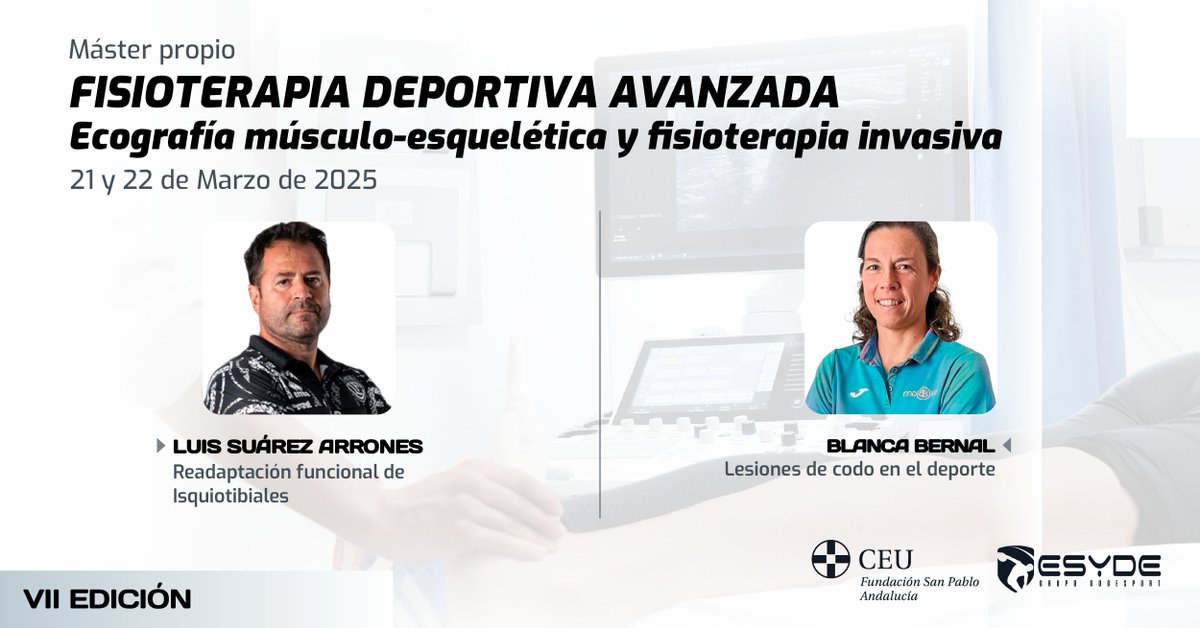 ESYDE_Formacion's tweet photo. Nuevo fin de semana de posgrados deportivos junto a @CEUAndalucia💪

#posgrado #masterdeportivo #entrenamiento #salud #readaptaciondeportiva #dolor #patologias #fisioterapia https://t.co/v5ZsafaSlS