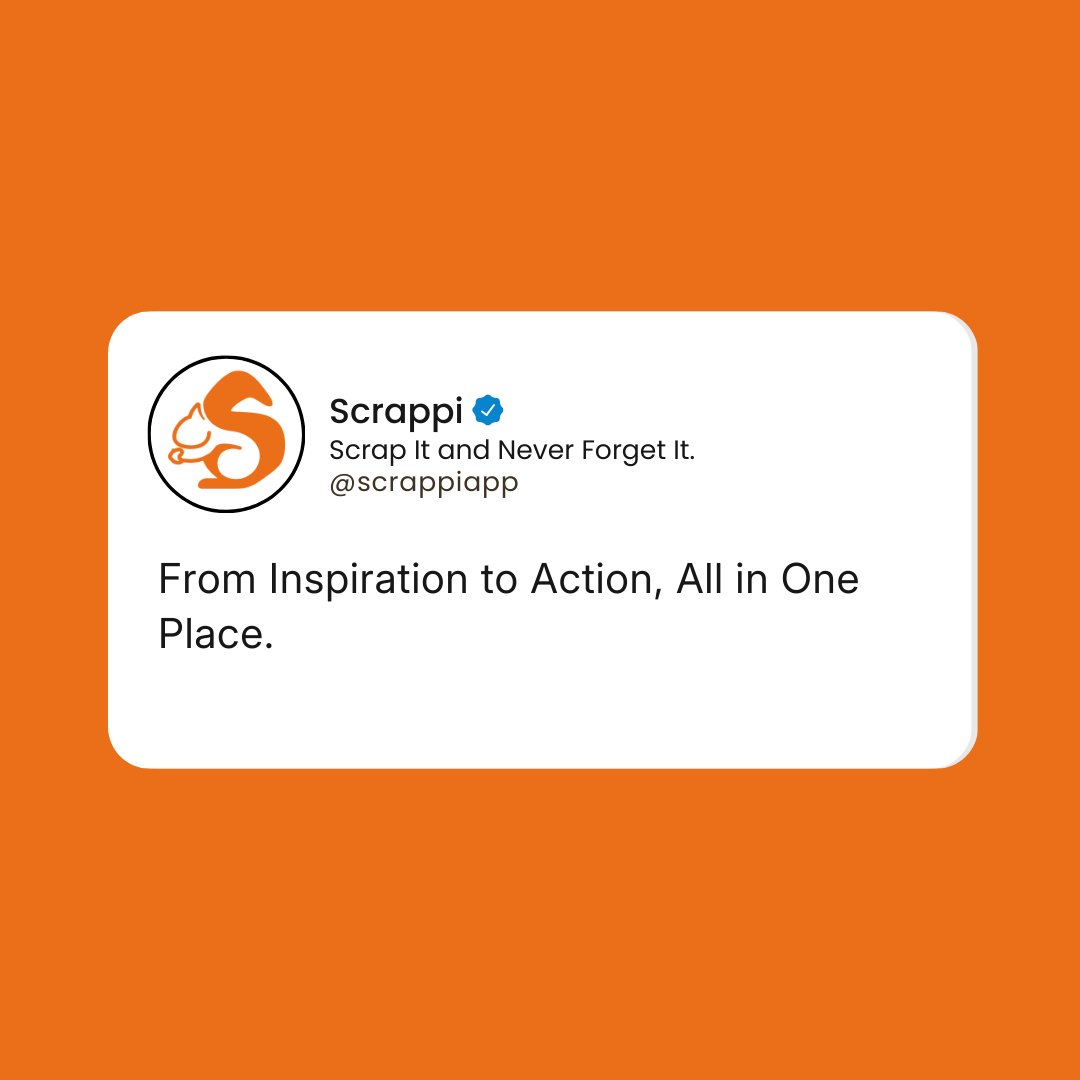 With Scrappi, everything you search for becomes easier to find, save, and access—so you can turn ideas into reality without the chaos. Get inspired, stay organized, and make every search count.🚀

Sign up for FREE today and see the difference! 🐿️📲  bit.ly/4kCVwwD