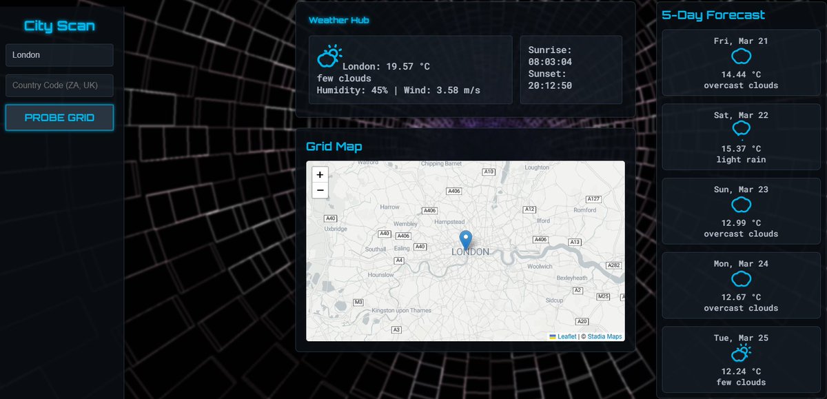 silentcoder62's tweet image. Built a Weather Dashboard, real-time temps saved my ass planning a remote gig. Portfolio’s cooking too. Thoughts? @silencoder62
 #WebDev #BuildInPublic #coding