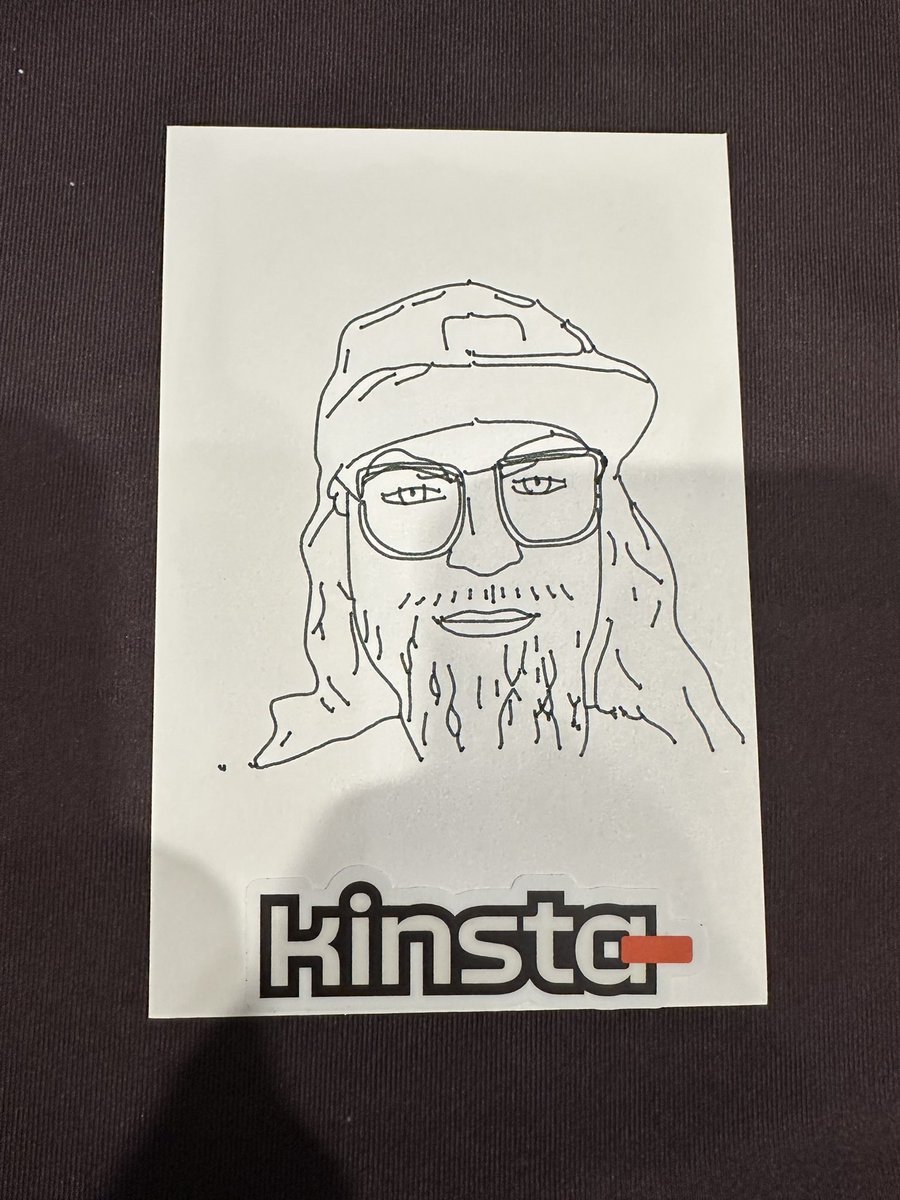 craylormade's tweet image. A robot at the @kinsta booth drew my face at #CloudFest. What do we think? 🤔