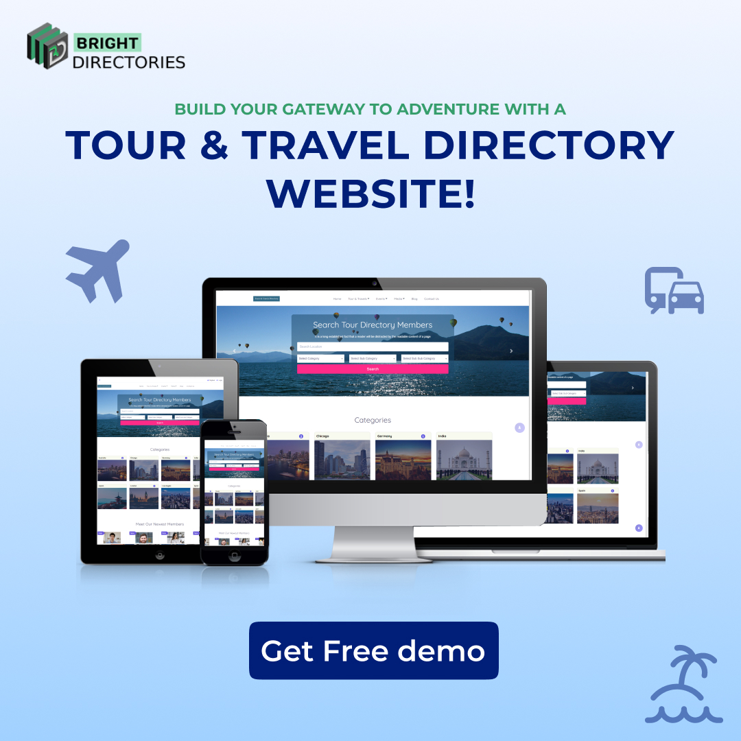 BrightDirector2's tweet photo. Build Your Gateway to Adventure with a Tour &amp; Travel Directory Website!
https://t.co/1nf3PCPYXy
#TravelDirectory #TourAndTravelWebsite #WebDevelopment #ExploreTheWorld #TravelDirectoryListing #TravelDirectoryListing https://t.co/yO39OzvoFY
