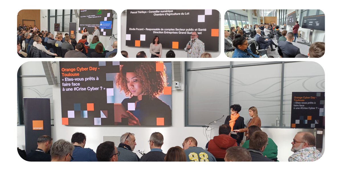 Nos clients <a href="/orangebusiness/">Orange Business</a> ont répondu présents en nombre aujourd’hui autour de la thématique "être prêts face à une crise Cyber ?" 🔐
Grâce aux conseils et aux démonstrations de nos experts <a href="/OrangeCyberFR/">Orange Cyberdefense France</a>, nous avons partagé les clés d'une cybersécurité pleine et anticipée 👌