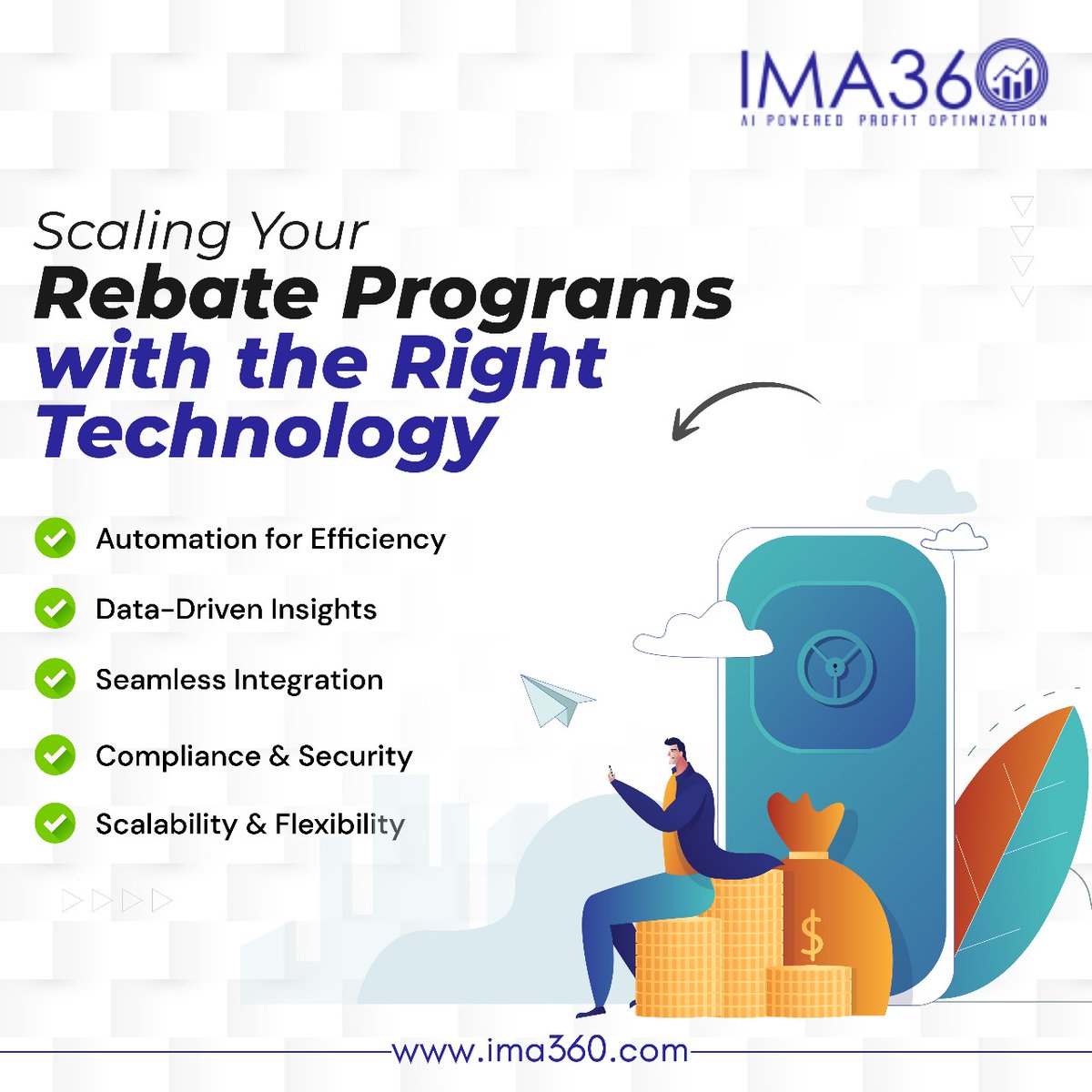 IMA_360's tweet image. Scaling Your Rebate Programs with the Right Technology
· Automation for Efficiency
· Data-Driven Insights
· Seamless Integration
· Compliance &amp;amp; Security
· Scalability &amp;amp; Flexibility

To know more visit ima360.com or mail us on info@ima360.com
#RebateProgram