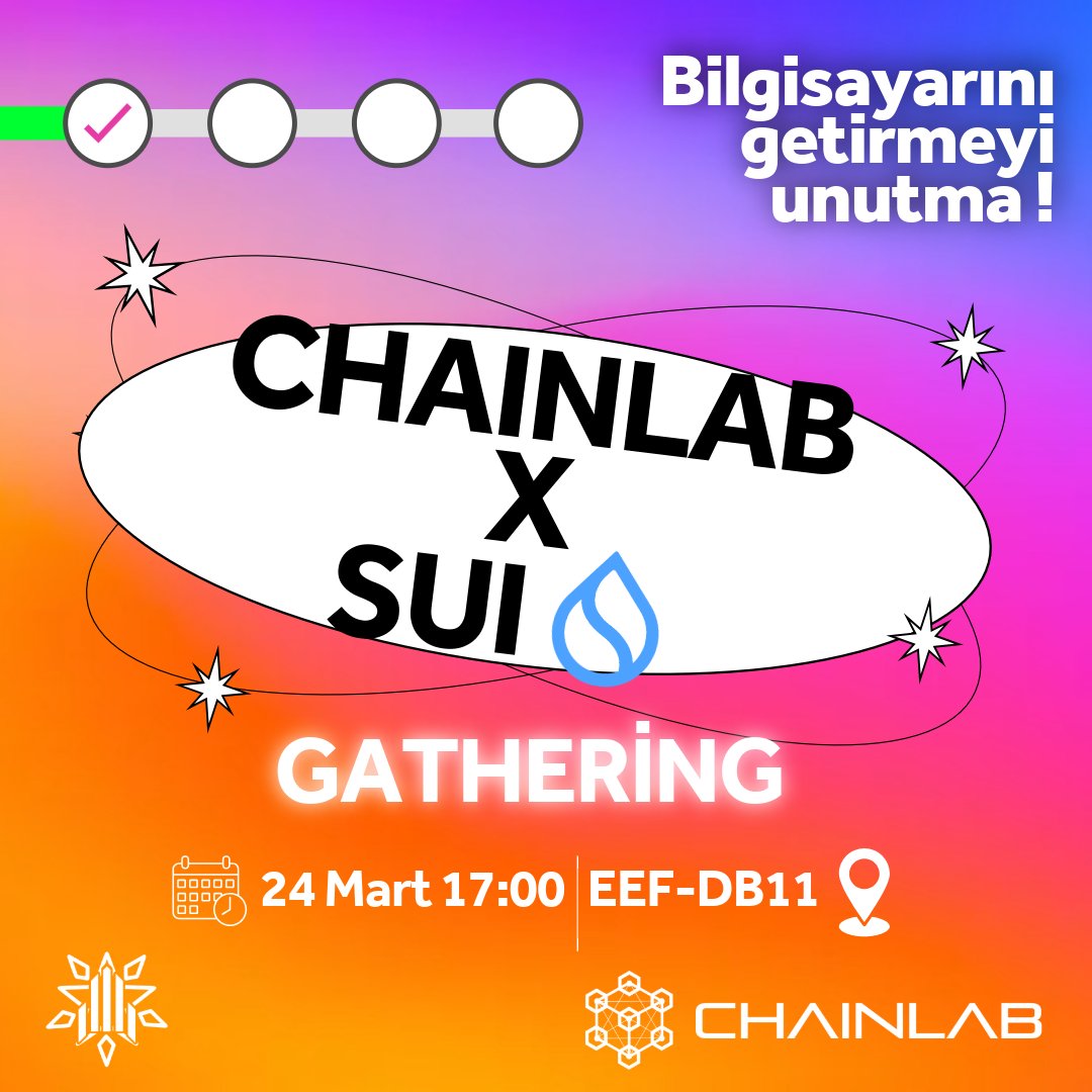 SkyLabKulubu's tweet image. 📢 Sui | YTU SKY LAB Gathering 2 | Move Dilinin Yapısı 

💻 Bilgisayarını kap gel Sui Move’un yapısını öğrenip pratiğe dökeceğimiz bu etkinliği kaçırma
@SuiFamOfficial @SuiNetwork @WalrusProtocol @node_101
🚀 Blockchain’e ilgi duyanları bekliyoruz 
📝 :forms.office.com/r/uDJQUVm8Gn