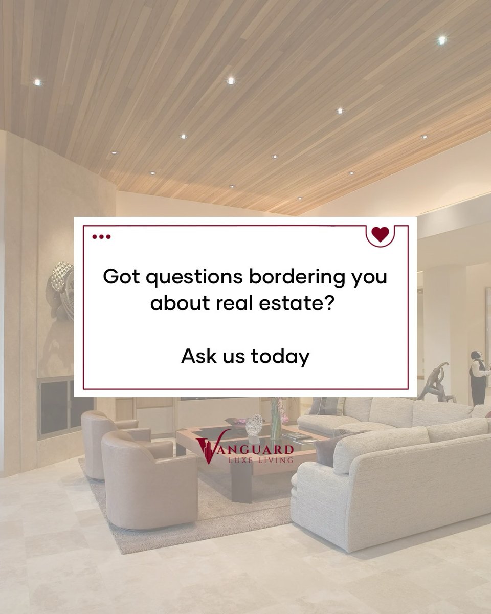 vguardliving's tweet photo. Got real estate questions? We’ve got answers! 

Drop your questions in the comments, and our experts will guide you through luxury property ownership.

#RealEstateAdvice #LuxuryInvesting #HomeBuying https://t.co/cOZZZRCujE