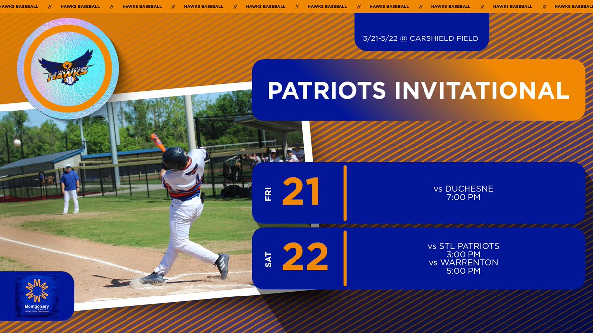 The spring season is officially here! The Varsity Baseball team is competing in the Patriots Invitational at Carshield Field. Come out and cheer on the Hawks this weekend!