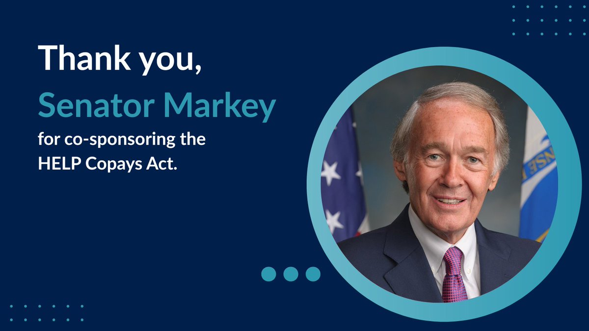 AIDSadvocacy's tweet photo. The HELP Copays Act will help millions of Americans living with chronic conditions. Thank you, @SenMarkey for championing S.864. #HELPCopaysAct #AllCopaysCount https://t.co/fBGT3zMS05