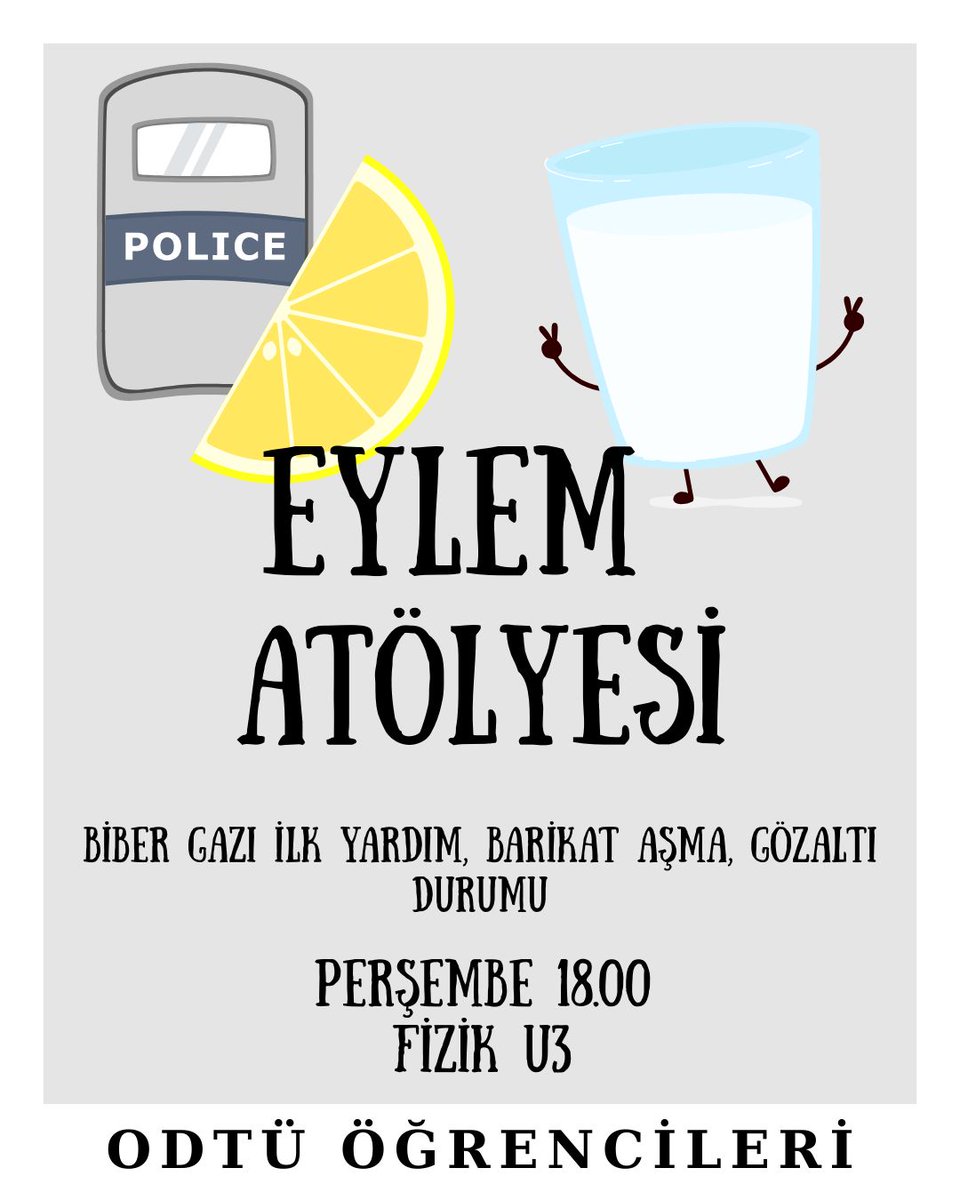 🟥 Eylem Atölyesi!

Biber gazına ne yapmalı? Barikat nasıl yıkılır?

Bugün 18.00'de U3'te buluşalım hocam!