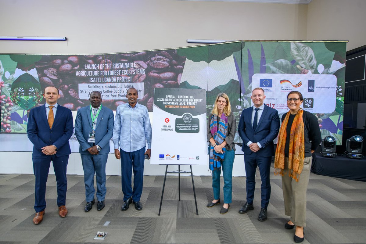 Frank K Tumwebaze,MP: Isaiah 41: 11 (@franktumwebazek) on Twitter photo Happy to launch today; The Sustainable Agriculture for Forest Ecosystems Uganda ( SAFE) Project funded by partners <a href="/giz_gmbh/">GIZ</a> <a href="/EUinUG/">EU in Uganda</a> <a href="/NLinUganda/">Embassy of the Netherlands in Uganda</a> . The project seeks to help coffee farmers on how how farm Sustainably while protecting forests & complying with #EUDR regulations! Happy to launch today; The Sustainable Agriculture for Forest Ecosystems Uganda ( SAFE) Project funded by partners <a href="/giz_gmbh/">GIZ</a> <a href="/EUinUG/">EU in Uganda</a> <a href="/NLinUganda/">Embassy of the Netherlands in Uganda</a> . The project seeks to help coffee farmers on how how farm Sustainably while protecting forests & complying with #EUDR regulations!