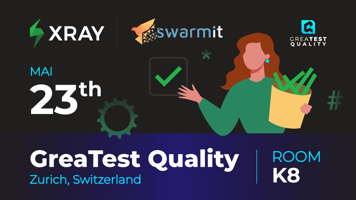 Great software needs great testing! 🏆 Join us and <a href="/swarmit1/">swarmit</a> at the <a href="/gtq_con/">GreaTest Quality</a> on May 23 in Zurich 🇨🇭 for expert talks, interactive sessions &amp; networking with a global QA community!

 🎟️ Get 10% OFF with code GreatestXray: hubs.li/Q038dZdK0