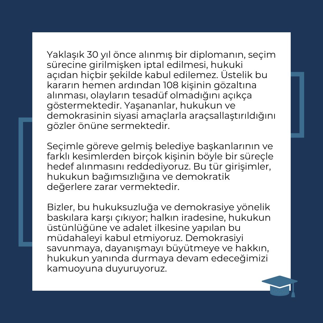 Mimar Sinan Güzel Sanatlar Üniversitesi öğrencileri olarak duyurumuzdur