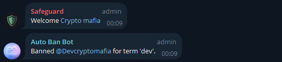 crzypeas's tweet image. Spammers ruining your Telegram group? @AutoBanning_Bot auto-bans them. 

Free bans accounts named Admin or Dev or $10/mo (500 Stars) for custom rules. 

Add it: t.me/AutoBanning_Bot #SpamFree