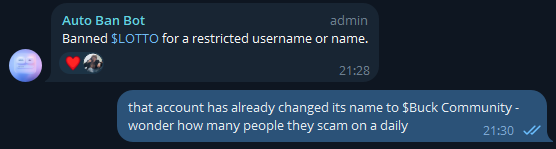 crzypeas's tweet image. Spammers ruining your Telegram group? @AutoBanning_Bot auto-bans them. 

Free bans accounts named Admin or Dev or $10/mo (500 Stars) for custom rules. 

Add it: t.me/AutoBanning_Bot #SpamFree