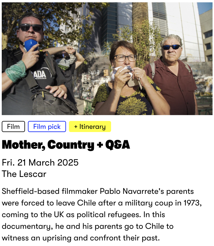 Thanks to 'Our Favourite Places' for featuring this Friday's screening in Sheffield as one of their 'Film picks'.

ourfaveplaces.co.uk/whats-on/mothe…

Grab your tickets here:
tickettailor.com/events/alborad…

#MotherCountryFilm