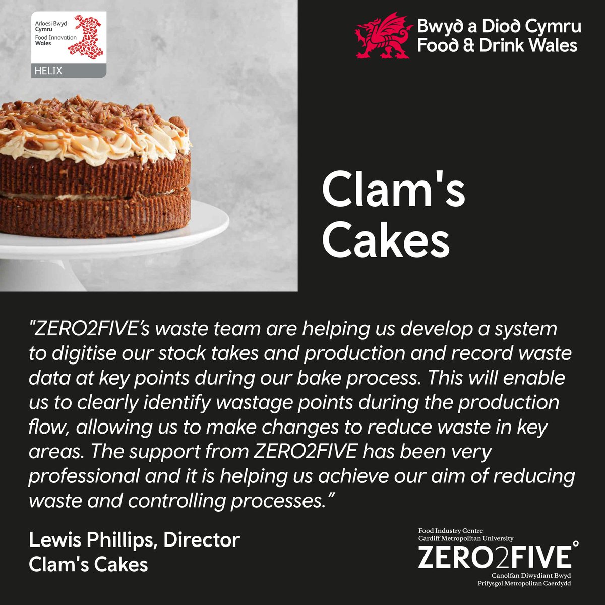 Based in Ebbw Vale, Clam’s Cakes supply their handmade cakes, tray bakes, muffins and biscuits to cafes and coffee shops across the country. Our waste experts are supporting Clam’s Cakes to monitor and reduce waste in their bakery. #FoodWasteActionWeek zero2five.org.uk/services/waste…