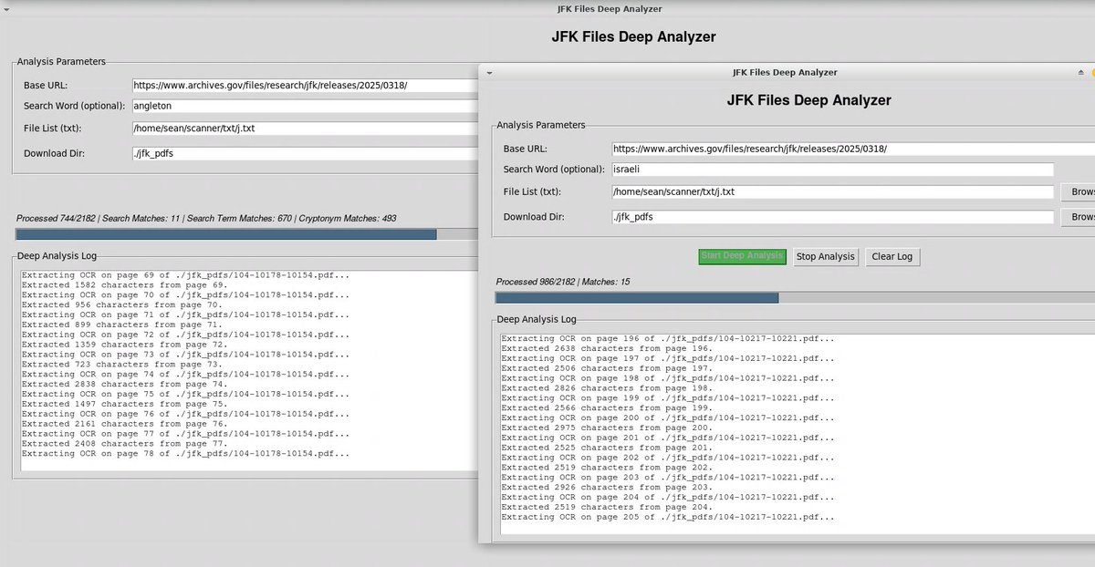 RealCallaCrux's tweet photo. 🔍 Uncover the truth with the JFK Files Deep Analyzer! This app digs into declassified JFK assassination files, searching for keywords, secret codenames, and hidden connections. It organizes matches into folders (like ./jfk_pdfs/search_terms/Dimona/), spots related documents, and flags potential cover-ups. Perfect for researchers and truth-seekers! 🕵️‍♂️ #JFKAssassination #HistoryMystery #ResearchTool