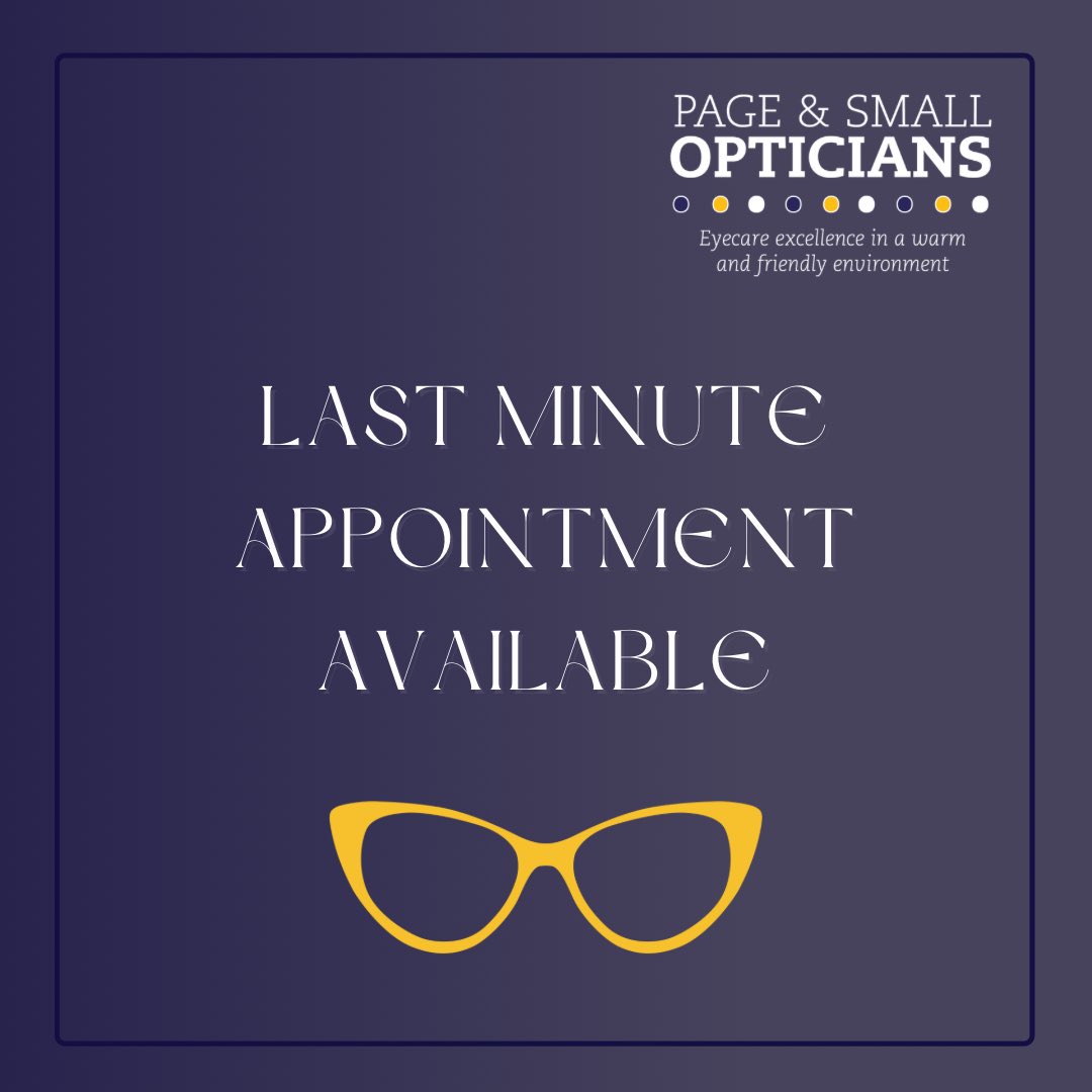 PageAndSmall's tweet image. Last-minute eye test slots available! 🏃‍♂️💨 Due to a late cancellation,
we have an appointment available with one of our new optometrists, Sav! Regular eye tests are vital for vision &amp;amp; eye health
📍 213 Charlton Road, SE7 7ED
📞 0208 293 9493