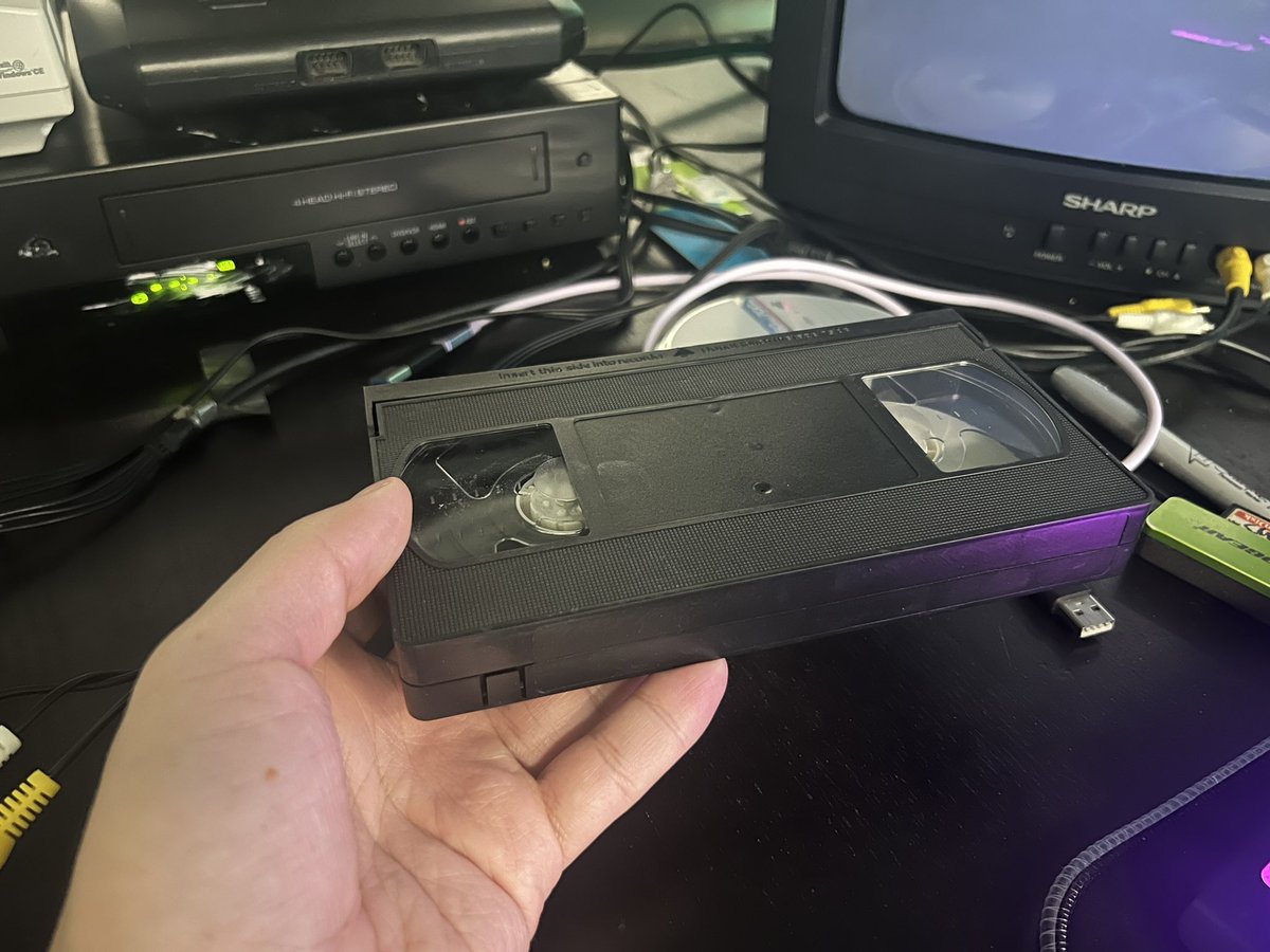 tacolamp's tweet photo. The world’s first copy of Grimlens 3 Dawn of Desmond on the superior VHS format for maximum quality. For true movie buffs. https://t.co/4QyJHx4hsV