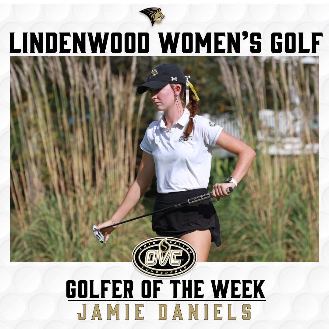 After earning medalist honors and leading her team to the title 🏆 at the Nevel Meade Collegiate, Jamie Daniels  (<a href="/jamiedanielsss/">jamie daniels</a>) of the <a href="/ladylionsgolf/">Lindenwood Golf</a> 🦁⛳️ team has been named OVC Golfer of the Week

📕 | tinyurl.com/y6njr8tv

#NewLevel