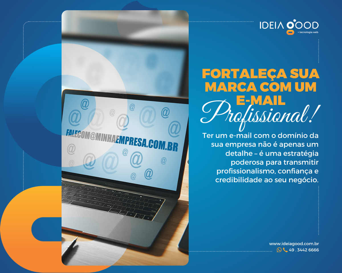 ideiagood's tweet image. Fortaleça sua Marca com um E-mail Profissional! 

Ter um e-mail com o domínio da sua empresa não é apenas um detalhe – é uma estratégia poderosa para transmitir profissionalismo, confiança e credibilidade ao seu negócio.
WhatsApp: (49) 3442 6666
E-mail: contato@ideiagood.com