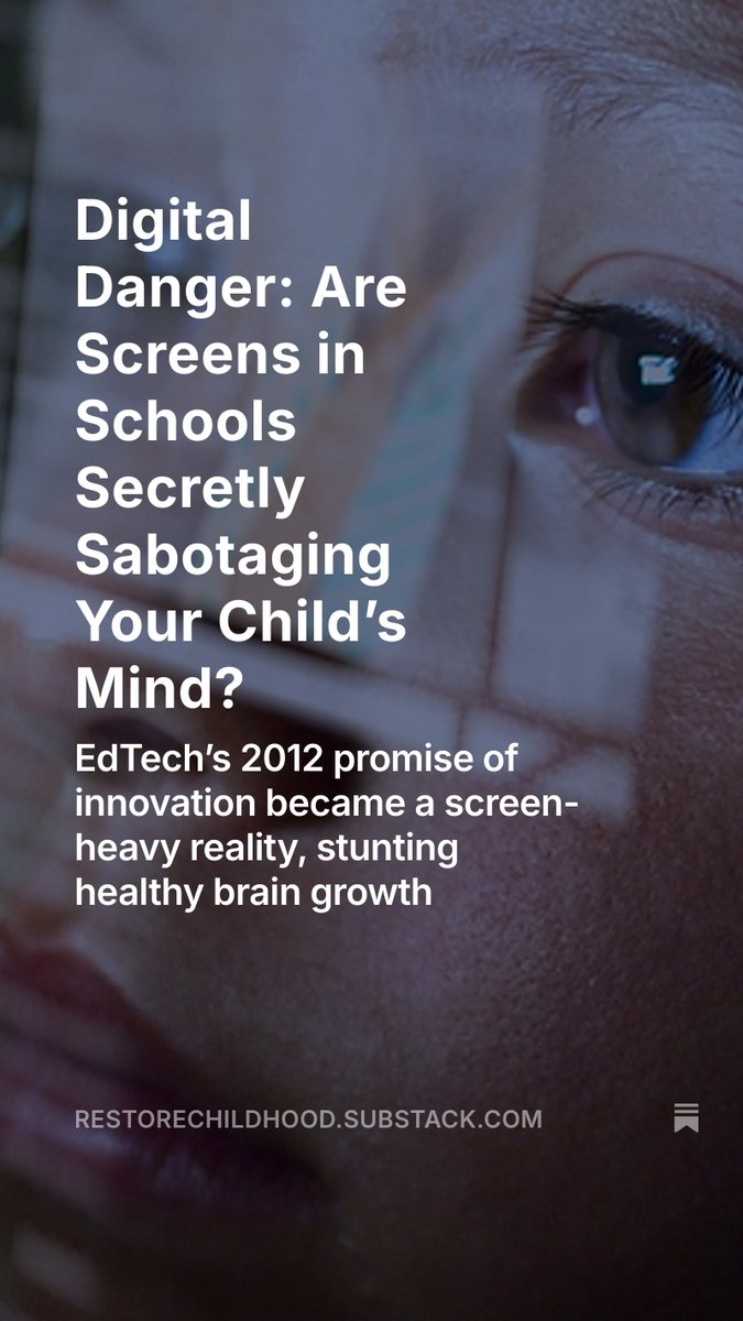 Rstorechildhood's tweet image. 🧵Could screens in our schools be silently harming young minds? 🧠 Jonathan Haidt’s “The Anxious Generation” reveals how smartphones rewire childhood—causing sleep loss, addiction, & loneliness. Now, edtech’s “Rewiring of Education” is doing the same. #EdTechFail #ScreenTime