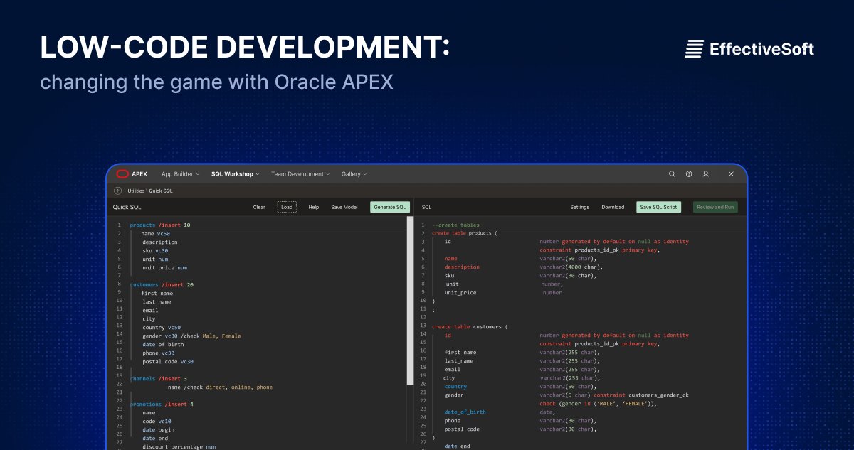 EffectiveSoft's tweet image. At the forefront of #lowcodedevelopment, #OracleAPEX is empowering businesses to rapidly #buildapplications. Our Senior Software Developer Margarita explores APEX's key capabilities and benefits, sharing our team’s experience in our latest article: hubs.ly/Q03cJzBB0