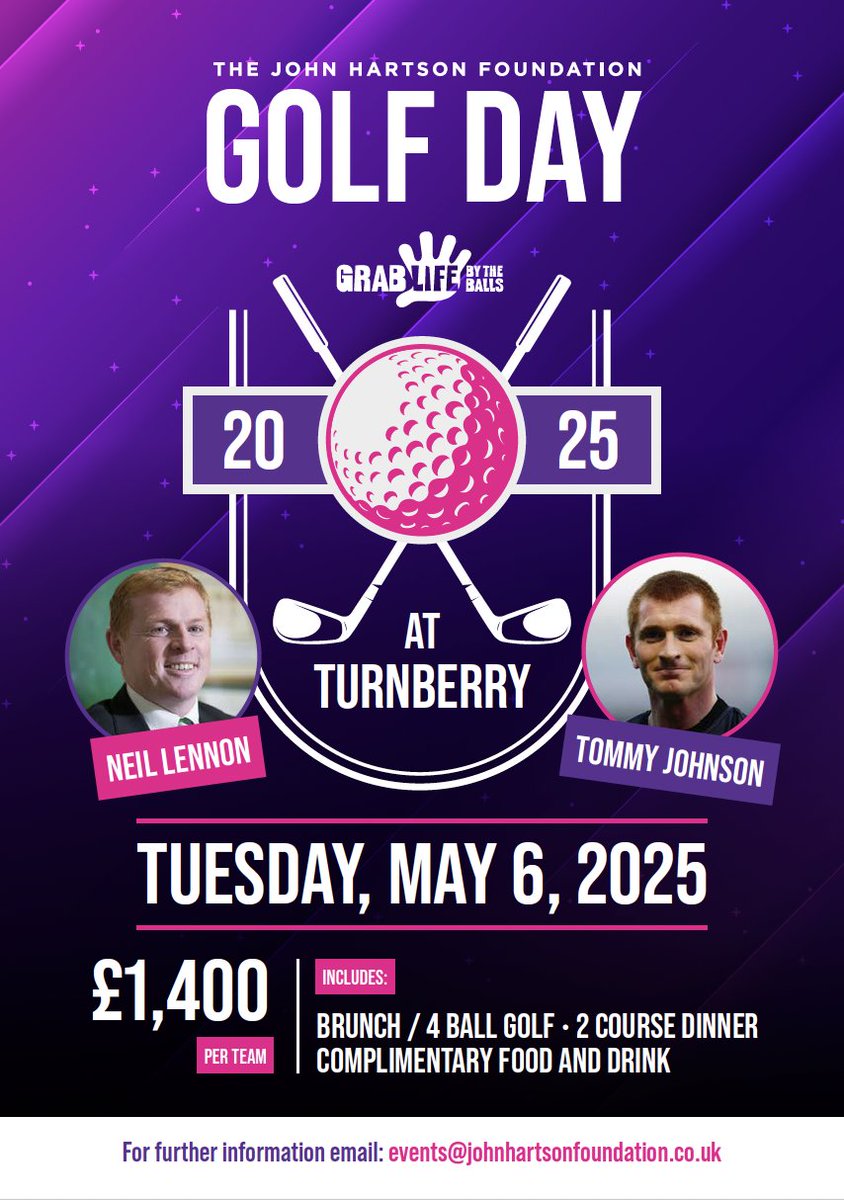 📅Mark the date in your calendars!

The John Hartson Foundation #GolfDay2025 will be hosted at <a href="/RealTurnberryGC/">Turnberry Golf Club</a> on Tuesday, May 6th, 2025.

Join us for a 4 ball golf tournament and 2 course dinner.

⛳Book your tickets today events@johnhartsonfoundation.co.uk

#JHF #Golf #Event